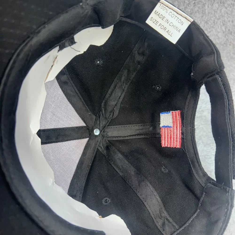 NRA Embroidered Mens Black NRA Baseball Hat American Flag Hook Loop OSFM